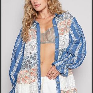 P4762–(🚨 3colors) POL Full Lace Floral Patchwork Button-Up Jacket